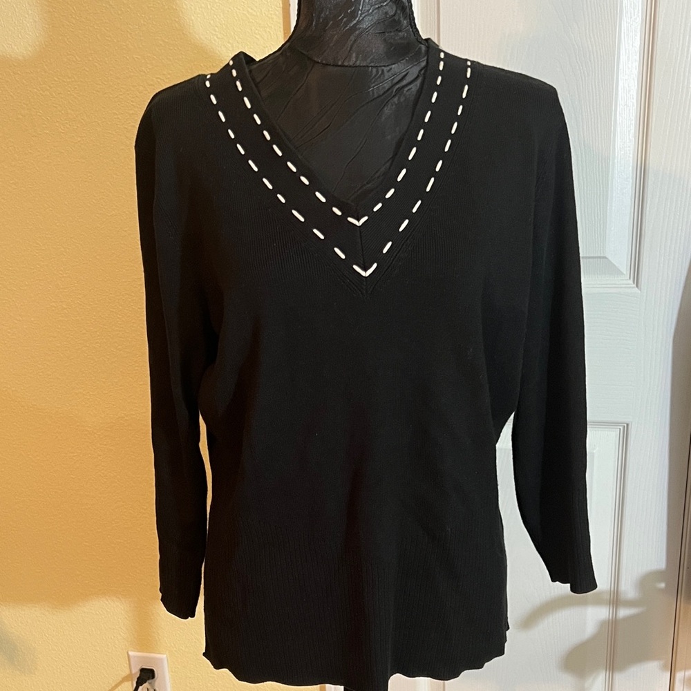 Black V-Neck Sweater